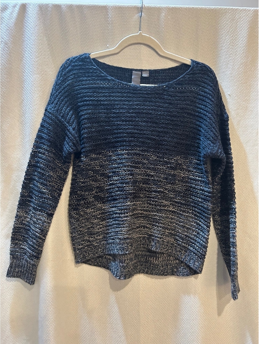 Quinn Small Blue and Gray Knit Sweater Made in Barbados